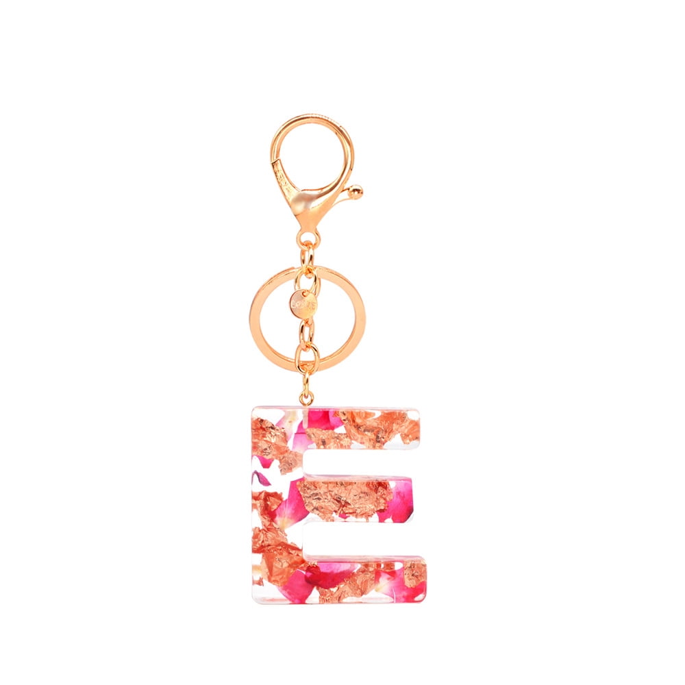 IEFSHINY Cute Initial Keychain AZ Letter Sparkly Glitter Key Chain Premium Bag Charm Keychain