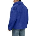 thumbnail image 5 of Men's High-neck Faux Fox Fur Jacket Royal Blue XXL, 5 of 5