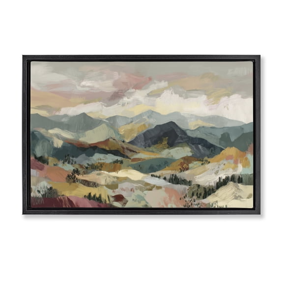 Stupell Industries Mountain Valley Vista Black Framed Floater Canvas Wall Art, design by Chromatic Storm Studio