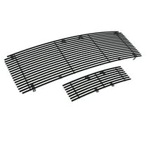 APS Compatible with Ford F-150 2009-2014 Main Upper Lower Bumper Stainless Steel SS Black Billet Front Grill Grille Insert Combo F86614H