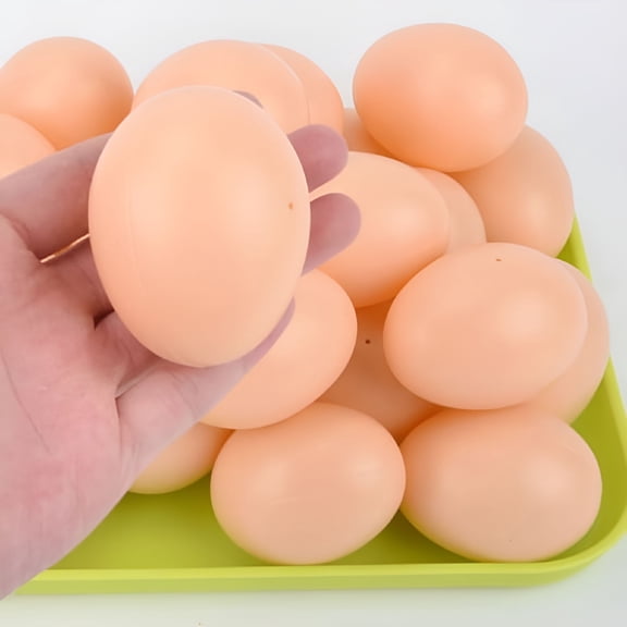 BESTSKY White/Nature Plastic Eggs - Fake Easter Eggs for Dyeing,Painting,Decorating,Crafting,Pretend Play Simulation Toys,Fake Food,and Nest Box Training 4/8/12/40pcs