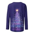 thumbnail image 5 of HOMBOM Womens Funny Shirts Christmas Casual Plus Size Merry and Bright Purple Xmas Crewneck T Shirts for Women Long Sleeve, 5 of 9