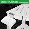 thumbnail image 6 of 2-Tier Bamboo Corner Shower Stool for Shaving Legs, Waterproof Shower Bench with Storage Shelf and Soap Dish, Shower Chair for Inside Shower, Non-Mildew & Non-Slip Shower Foot Rest,White, 6 of 7