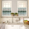 thumbnail image 4 of Kitchen Curtains Valance and Tiers 3 Piece Set, Vintage Farm Green Texture Gradient Wood Grain Short Window Treatments Rod Pocket Tier and Valance for Cafe Laundry Room Bathroom 24-Inch Tier Set, 4 of 6