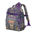 thumbnail image 3 of Mandala Inspired Exotic Paisley Artwork School Backpack Adjustable Padded Straps Chest Buckle Water-Resistant Durable Bookbag, 3 of 6