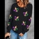 thumbnail image 4 of Sudadera de Extragrande con Cuello Redondo y Larga para Mujer Negro L, 4 of 9