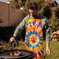 thumbnail image 4 of Colorful Rainbow Tie Dye Spiral Pattern Apron-Garden Aprons for Women with Pockets-Cotton Linen Waterproof Kitchen Cooking Gardening Aprons Adjustable for Kitchen,Cooking,BBQ and Salon 33x27 Inch, 4 of 6