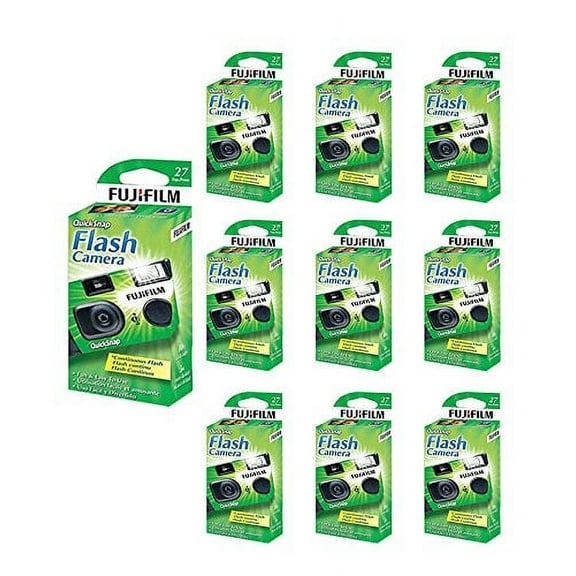 10x Fuji Quicksnap Flash 400 Disposable 35mm Camera