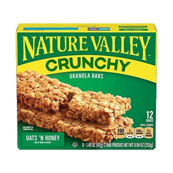 1 x Nature Valley Crunchy Granola Bars, Oats 'n Honey, 12 Bars, 8.94 OZ (6 Pouches)
