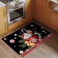 thumbnail image 2 of Black Christmas Entryway Rug 2'x3'&nbsp; Non Slip Front Door Mats, Ice Cream Snowflakes Pine Needles Check Entrance Rugs Indoor Outdoor Carpet, Washable Floor Mats Small Area Rug for Bedroom Kitchen, 2 of 8