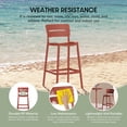 thumbnail image 3 of WestinTrends Playa Stackable Polypropylene Resin Plastic Outdoor Patio Bar Stools (Set of 2), Red, 3 of 16