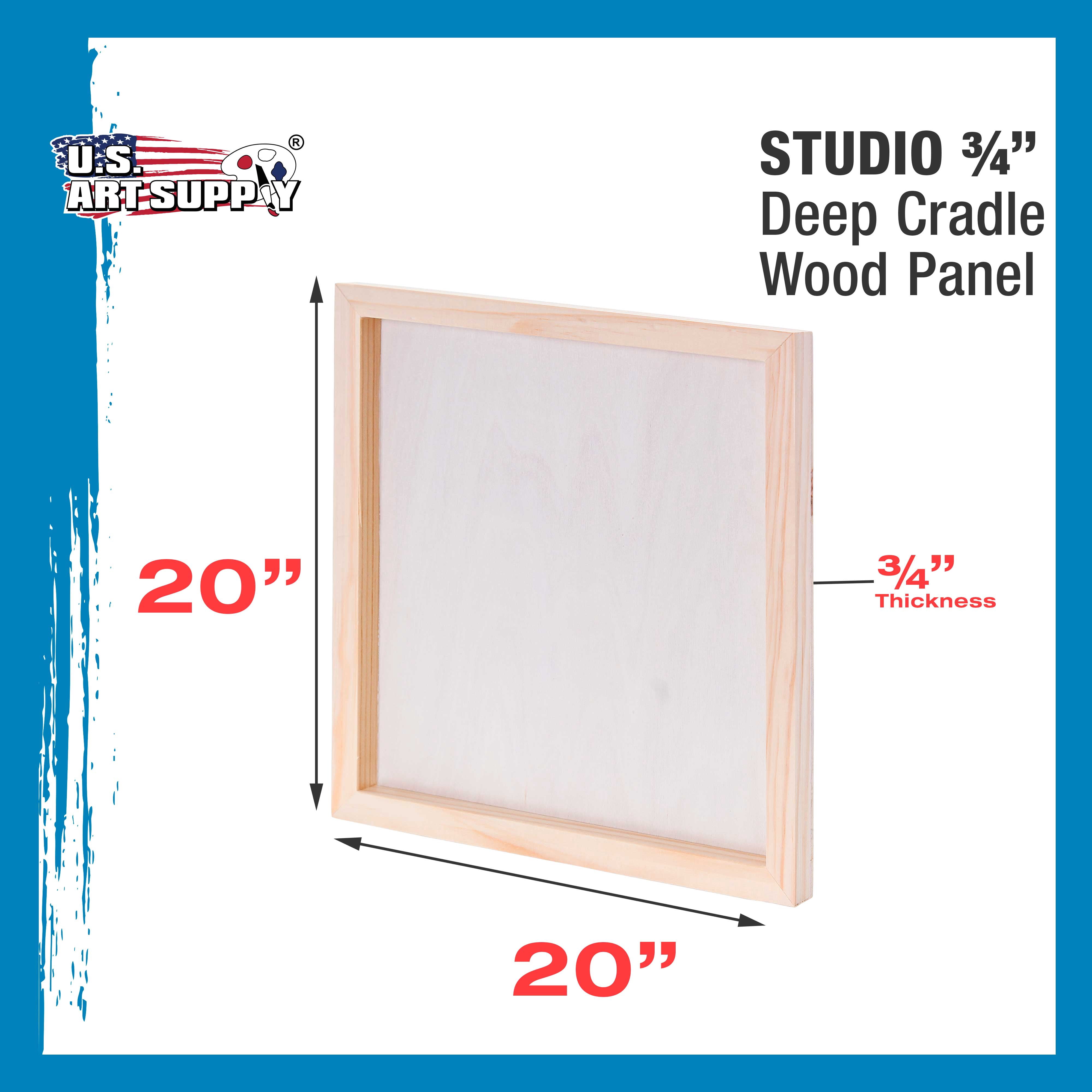 U.S. Art Supply 12" x 24" Birch Wood Paint Pouring Panel Boards, Studio 3/4" Deep Cradle (Pack of 2) - Artist Wooden Wall Canvases - Painting Mixed-Media Craft, Acrylic, Oil, Watercolor, Encaustic