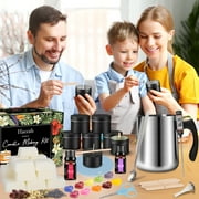 Complete Candle Making Kit, Candle Making Supplies, DIY Arts&Crafts Kits Gift For Adults,Beginners,Including Bees Wax,Wicks,Rich Scents,Wick Clips,550ml Melting WaxPouring Pot,Thermometer,Spoon Etc