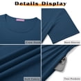 thumbnail image 6 of MOSHU Dresses for Women Crewneck Short Sleeves Women Dresses Casual A-Line Midi Dress with Pockets, 6 of 8