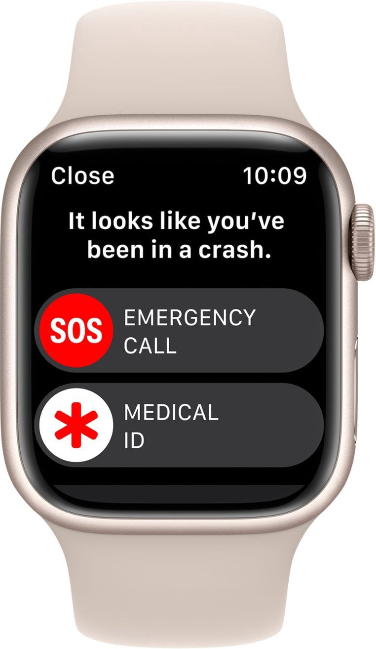 Apple Watch Series 8 GPS + Cellular 45mm Starlight Aluminum Case with Starlight Sport Band - M/L. Fitness Tracker, Blood Oxygen & ECG Apps, Always-On Retina Display