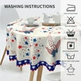 thumbnail image 6 of Memorial Day Star Round Tablecloth Independence Day 4th of July Firework Table Cloth Cover Mat Washable Polyester 60" Dining Decorative for Holiday Home Party Wedding Picnic, 6 of 6