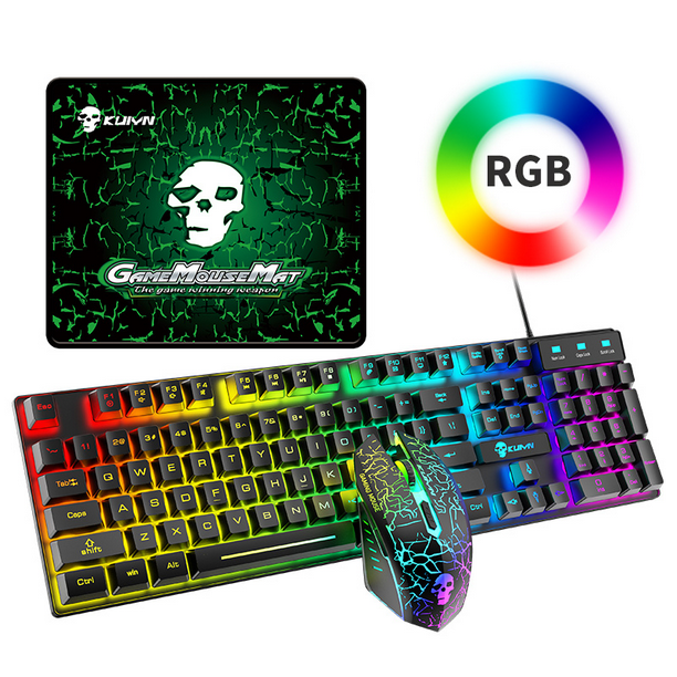 Mouse Combo RGB Backlit Gaming Keyboard + 2400DPI LED Multi-Colored Changing Mouse + Mouse Pad Set For PC Laptop PS4/PS3/Xbox One - Walmart.com