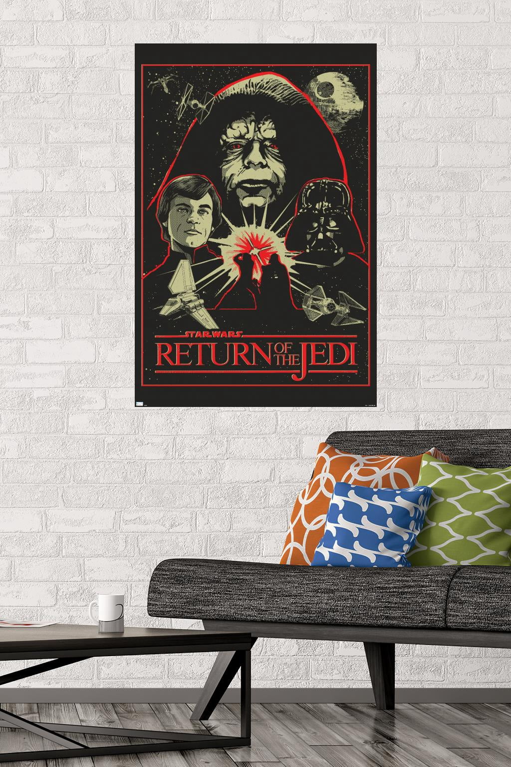 Star Wars: Return of the Jedi - Red Outline Illustration Wall Poster, 22.375" x 34"