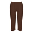 thumbnail image 3 of vzibsiv Women Capris for Plus Size Coffee Leggings with Lace Trim Stretchy Size 4XL, 3 of 6