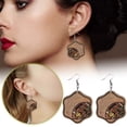 thumbnail image 2 of Flower Football Baseball Basketball Pendant Earrings Wooden Double Ear Jewelry, 2 of 6