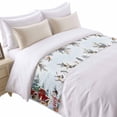 thumbnail image 2 of Bed Runner Scarf for King Size Bed, Red Snowman Christmas Beds Scarf Throws for Foot of Bedding, Xmas Tree Snowflake Truck Decorative Beds Runners for Bedroom Guestroom, 94"x20", 2 of 8