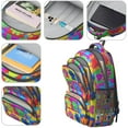 thumbnail image 4 of Colorful Dog Paw Footprint Backpack for School,Cute School Bag,Schoolbag with Adjustable Shoulder Straps & Padded Back,16.9 Inch, 4 of 5