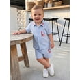 thumbnail image 4 of Loicainy Baby Boy Flag Outfit 4th of July Loose Fit Button Down Shirt  Shorts Set Patriotic Toddler Independence Day Clothes 6 12 18 24 Months 2T 3T 4T, 4 of 9