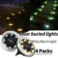 thumbnail image 2 of 1/2 uds/4 uds/8 Uds luces solares para exteriores decoración de jardín enterrado 8/20LED lámpara luz Solar disco de energía luz subterránea patio césped proyector, 2 of 5