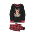 thumbnail image 4 of Hirigin Matching Christmas Pajamas For Family Elk Print Long Sleeve Shirt and Plaid Pants Set Loungewear Soft Sleepwear, 4 of 5