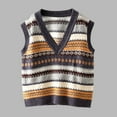 thumbnail image 4 of Christmas Sweaters for Women Loose Fit College Style Embroidered Jacquard Knit Sweater Vest Elegant Sleeveless Pullover Top For Casual Wear Christmas Sweaters, 4 of 5