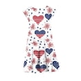 thumbnail image 5 of Odeerbi Kids Teen Girls Independence Day A-Line Ruffled Dress Summer Patriotic Star Stripe Round Neck Casual Dress with Pockets, 5 of 6