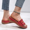 thumbnail image 4 of LEEYNEER Women Sandals Clearance 2023! Women‘s Platform Wedge Sandals with Arch Support Fashion Casual Comfortable Slippers Slope Heel Tassels Decoration Slippers Non-Slip, 4 of 6