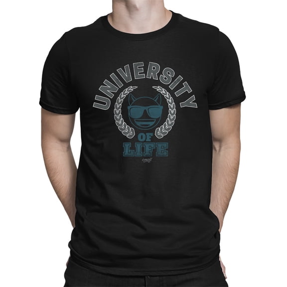 University of Life - Dark Emoji College Style Graphic Men's T-shirt