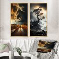 thumbnail image 1 of Designart "Storm Raging SPIRAL I" Storms Framed Wall Art Set Of 2 - Grey Landscapes Gallery Wall Frame Set For Home Decor, 1 of 6