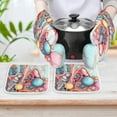 thumbnail image 6 of Simple Colored Ripple Oven And Pot Holders Sets, Heat Resistant Pads Kitchen Decor for Cooking Baking BBQ Grilling, Christmas Kitchen Gifts, 6 of 6