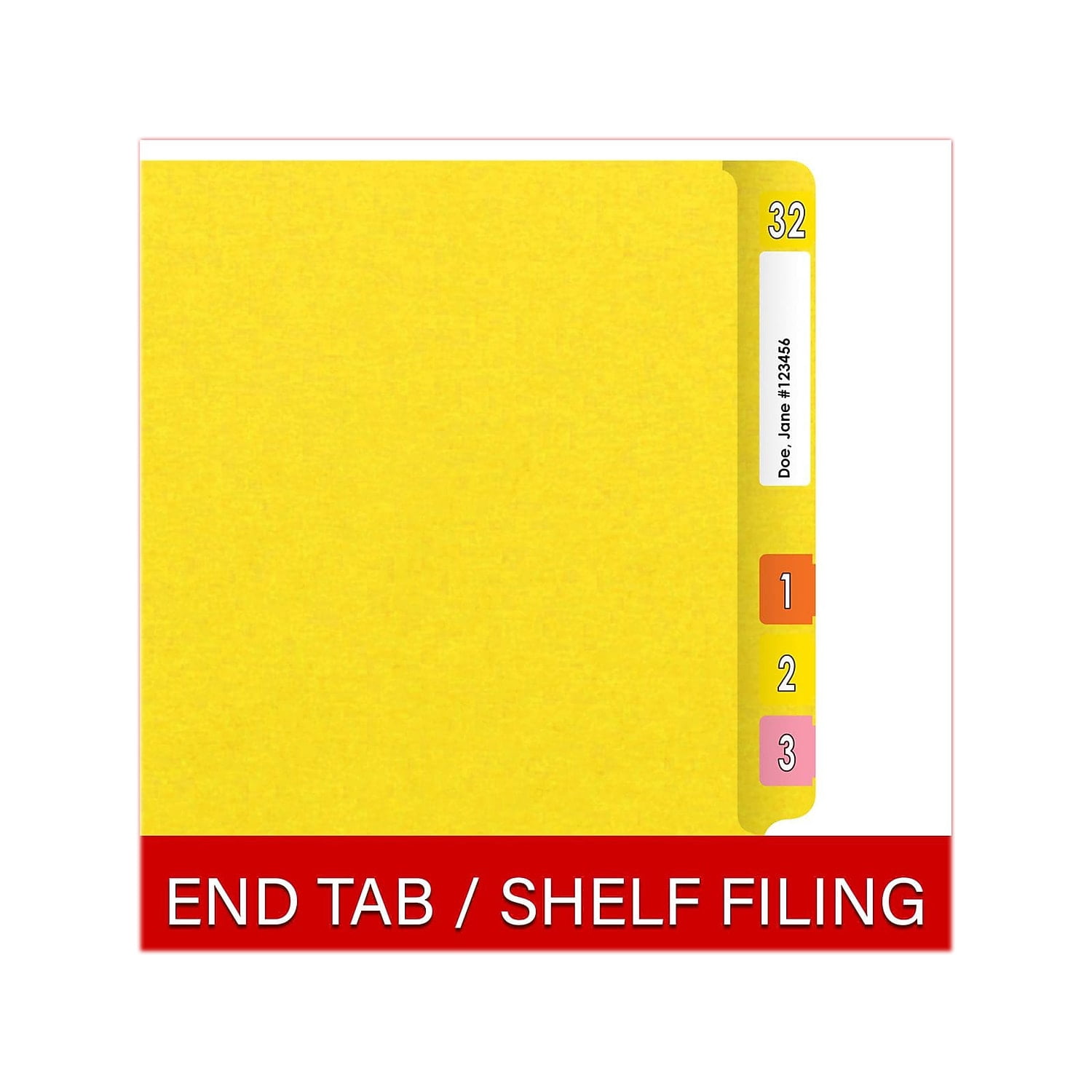 Medical Arts Press Heavy-Duty End Tab File Folder Straight Cut Letter-Size Yellow 40/Box