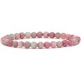 thumbnail image 1 of Angelstones Bracelet Extensible Unisexe en Perles Rondes de 6 mm en Tourmaline Rose Naturelle, 1 of 2