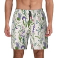 thumbnail image 2 of Picia Wisteria Flower pattern Mens Swim Trunks with Compression Liner Stretch Beach Shorts Quick Dry with Zipper Pockets No-Chafing Board Shorts-Medium, 2 of 9