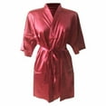 thumbnail image 5 of Samickarr Robes For Women Long Ice Silk Nightgown Summer Thin Fashion Simple Home Clothes Sexy Cardigan Bathrobe, 5 of 6