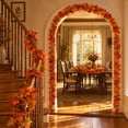 thumbnail image 5 of AYktou Fall Garland, 5.7 Ft Gradient Color Artificial Maple Leaves Fall Leaf Garland, Thanksgiving Garland Hanging Vines Festival Decor Rattan Garland for Home Halloween Autumn Outdoor Decor, 5 of 7