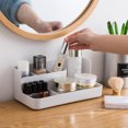thumbnail image 4 of Soporte para cepillos de dientes de baño,Organizador de baño para encimera,Accesorios de baño con almacenamiento de pasta de dientes/tocador,Plástico blanco, 4 of 5