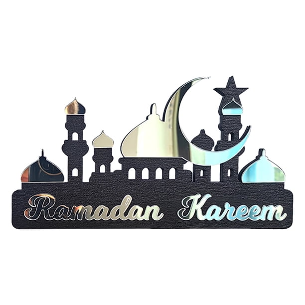 Eid Mubaras Patrón Crafts Adorno Acrílico Diy Musulmán Suministros Fiesta