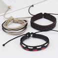 thumbnail image 3 of Feledorashia Bracelet for Men Valentine's Day Gifts Simple Vintage Woven Leather Bracelet Alloy Leather Bracelet Set Clearance, 3 of 3