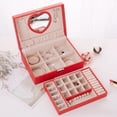 thumbnail image 1 of LSLJS Jewelry Box with Lock and Mirror Jewelry Organizer Storage Case with 2-Layers Display for Earrings Bracelets Rings Watches, Jewelry Boxs, 1 of 6