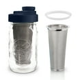 thumbnail image 2 of Cold Brew Coffee Maker Kit: Wide Mouth Mason Jar with Screw Top Lid, Stainless Steel Filter for Delicious Brewed Coffee, Infused Tea, Alcohol - 1 Quart 32 oz Old Glory Blue, 2 of 7