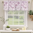 thumbnail image 2 of Pink Botanical Curtain Valances for Windows, Kitchen Valance Window Treatments Panel 2 Pack, Watercolor Spring Floral Summer Rod Pocket Short Curtains for Bathroom Bedroom 42 x 12 Inch, 2 of 8