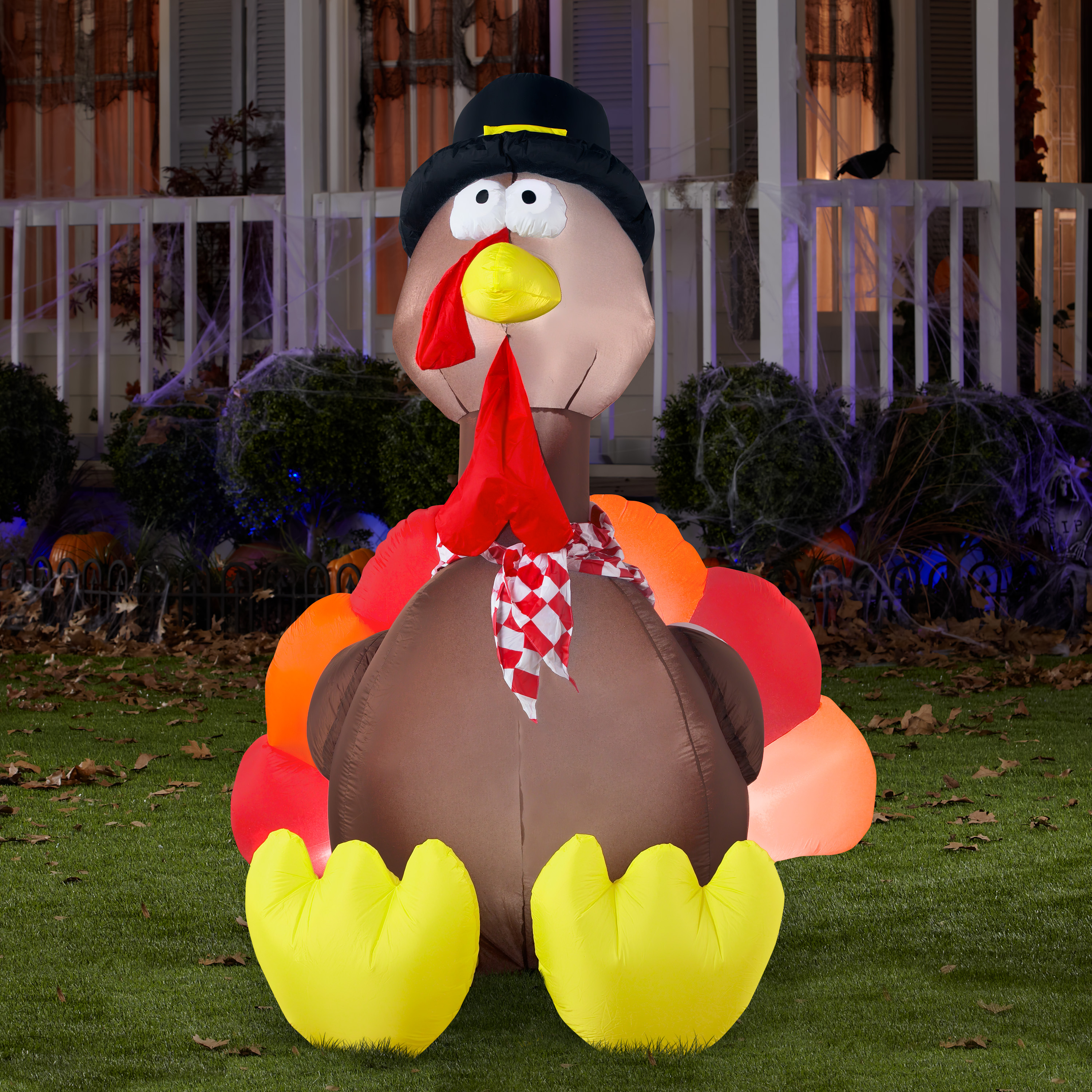 Gemmy 6 ft Inflatable Turkey Decoration with Lights - image 2 of 3