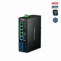 TRENDnet TI-PG743Bi, 7-Port Industrial Gigabit L2 Managed PoE DINRail Switch 24 – 57V