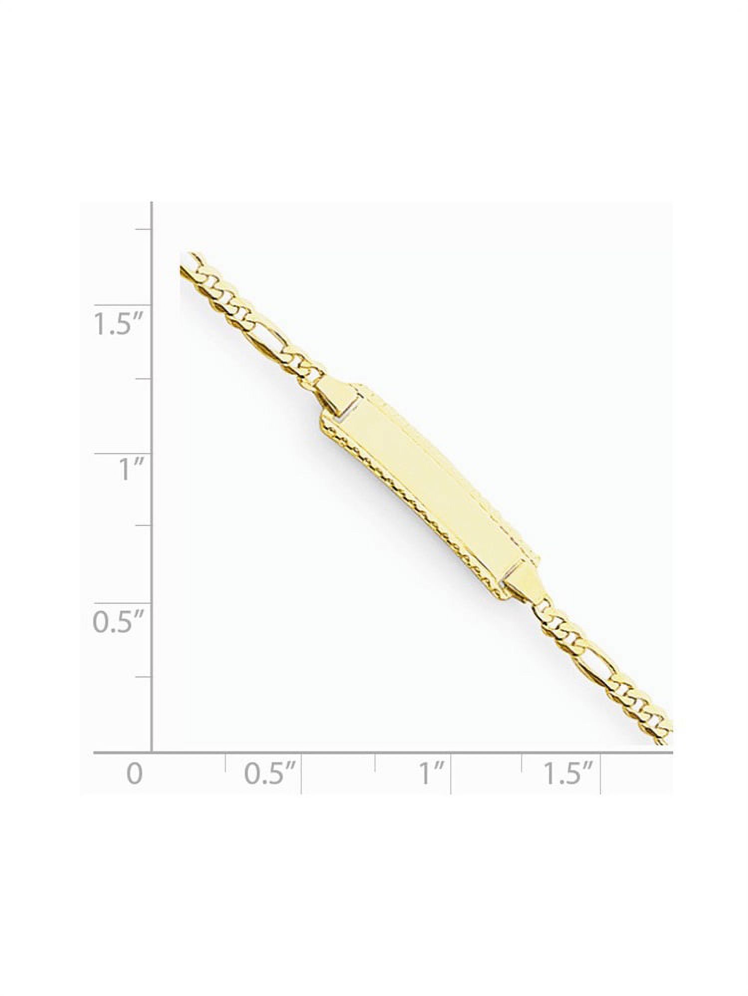 Gold　Figaro　6in　Baby　Link　Engraveable　Bracelet-　14k　ID　Yellow　Child
