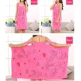 thumbnail image 4 of Albornoz de baño envolvente, falda de baño absorbente de agua para mujer, suave de llevar, para ducha de sauna rosa, 4 of 4